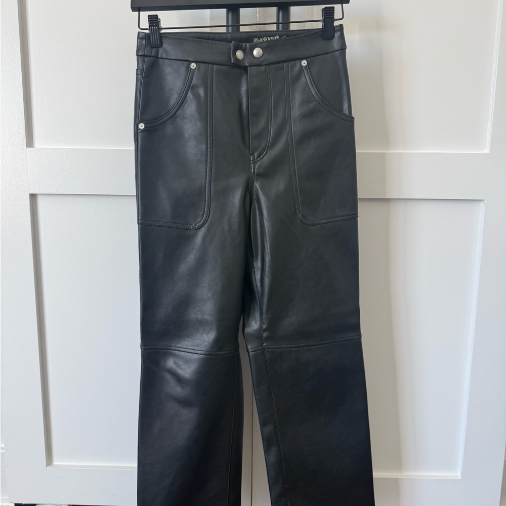Blank NYC Black Leather Trousers